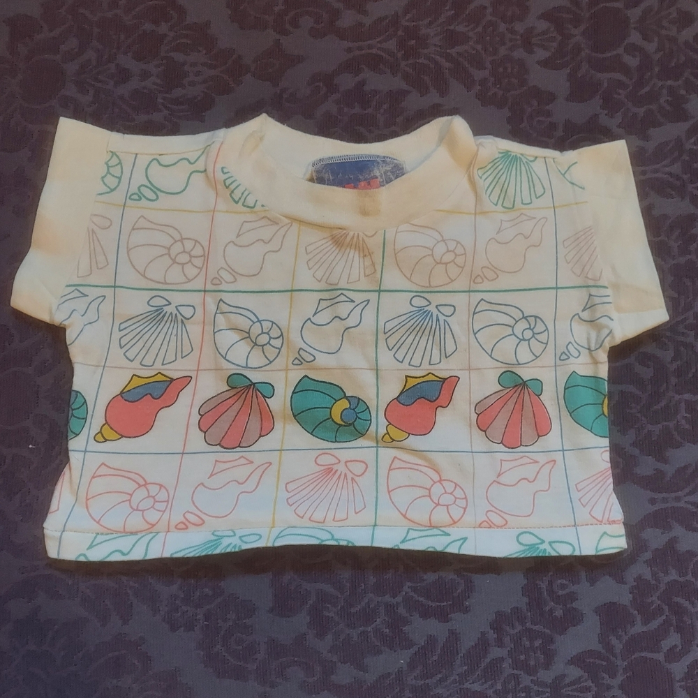 Vintage Kids Seashell Print Crop Top